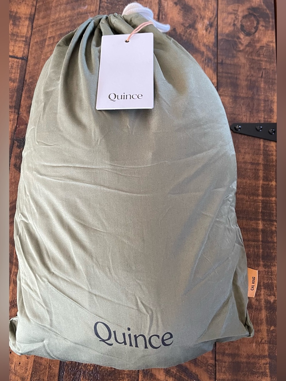 NWT Quince Bamboo Fitted Sheet, Cal King (Olive)